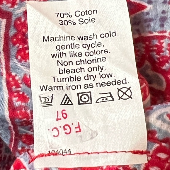 J Crew Paisley Long Sleeve Button Down Blouse Size S - Picture 6 of 6